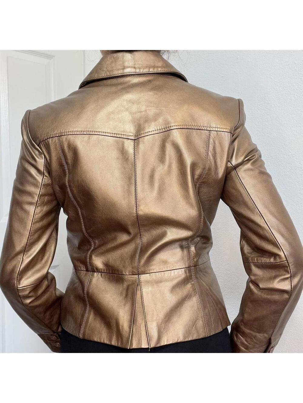 Metallic Leather Jacket - Picture 4 of 5
